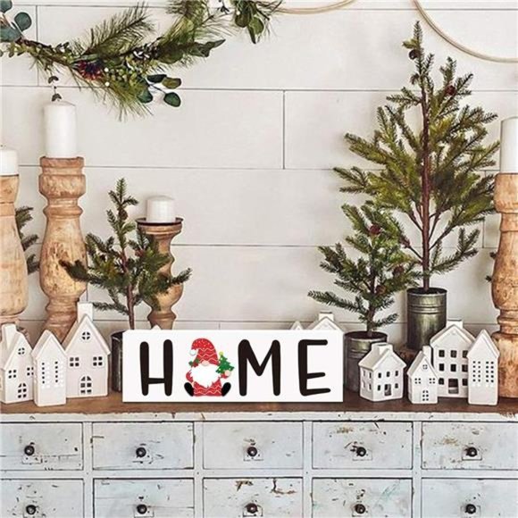 Easter Interchangeable Home Love Sign, Holiday Wood Decor w/ 12 PCS Magnet Gnome - Picture 3 of 6